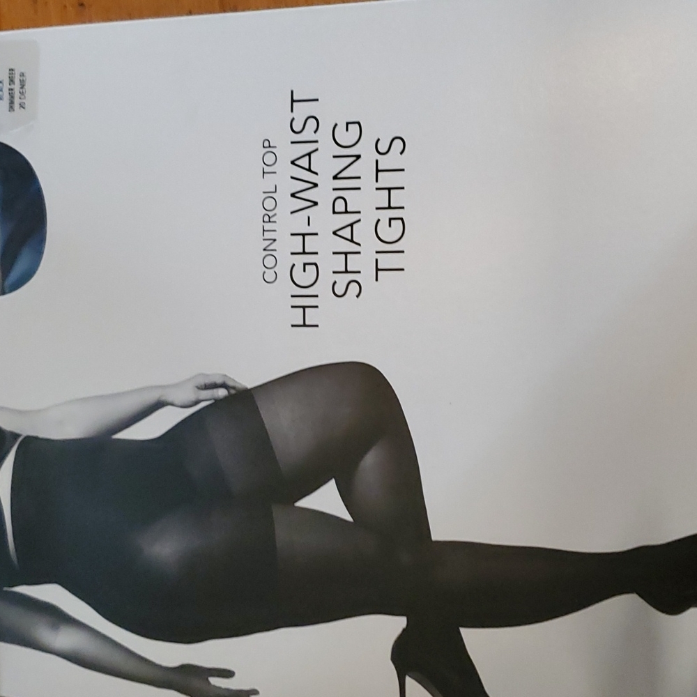 Lane Bryant High-Waist Shaping Tights Size C/D Black Shimmer Sheer